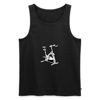 Sport Fitness Fahrrad Training klimaschutz - Männer Premium Bio Tank Top - Schwarz - Vorne - Michal (187cm)