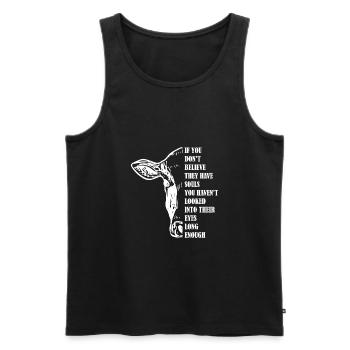Cadeau végétalien des droits des animaux - Débardeur bio Premium Homme - noir - Devant - Michal (187cm)