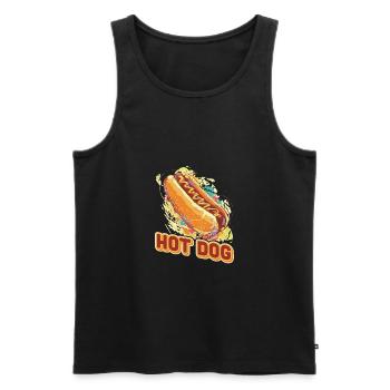 Hot dog - Débardeur bio Premium Homme - noir - Devant - AI Model Male 178 light (178cm)