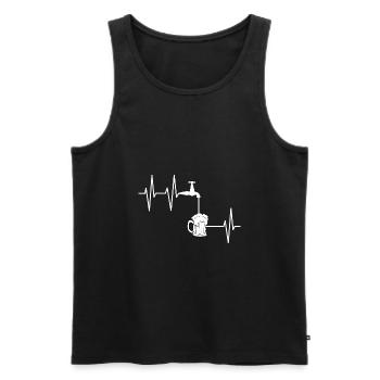 Bier Puls Mallorca EKG Saufen - Männer Premium Bio Tank Top - Schwarz - Vorne - Michal (187cm)