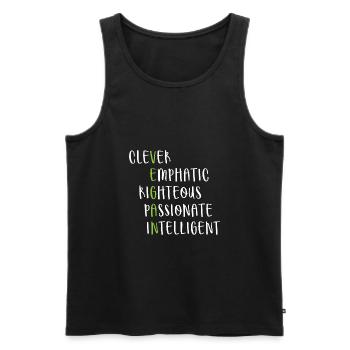 Mode de vie végétalien disant cadeau - Débardeur bio Premium Homme - noir - Devant - AI Model Male 178 light (178cm)