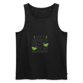 Nur eine Seniorita auf der Suche nach ihrer Margarita - Männer Premium Bio Tank Top - Schwarz - Vorne - Michal (187cm)
