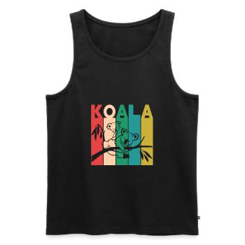 Koala - Männer Premium Bio Tank Top - Schwarz - Vorne - Michal (187cm)