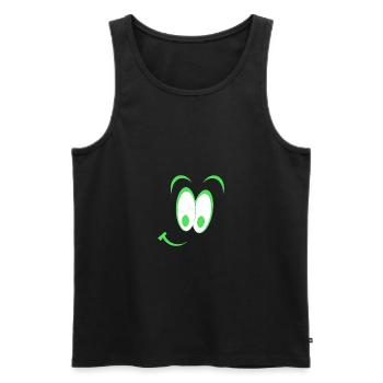 Dessin - Sourire - Sourire - Sourire - Heureux - Débardeur bio Premium Homme - noir - Devant - Michal (187cm)