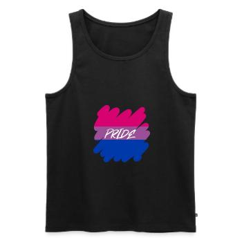 Bi Pride - Pride - Männer Premium Bio Tank Top - Schwarz - Vorne - AI Model Male 178 light (178cm)