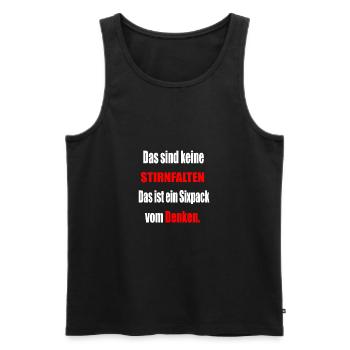 Sixpack Stirnfalten lustige Sprüche - Männer Premium Bio Tank Top - Schwarz - Vorne - AI Model Male 178 light (178cm)