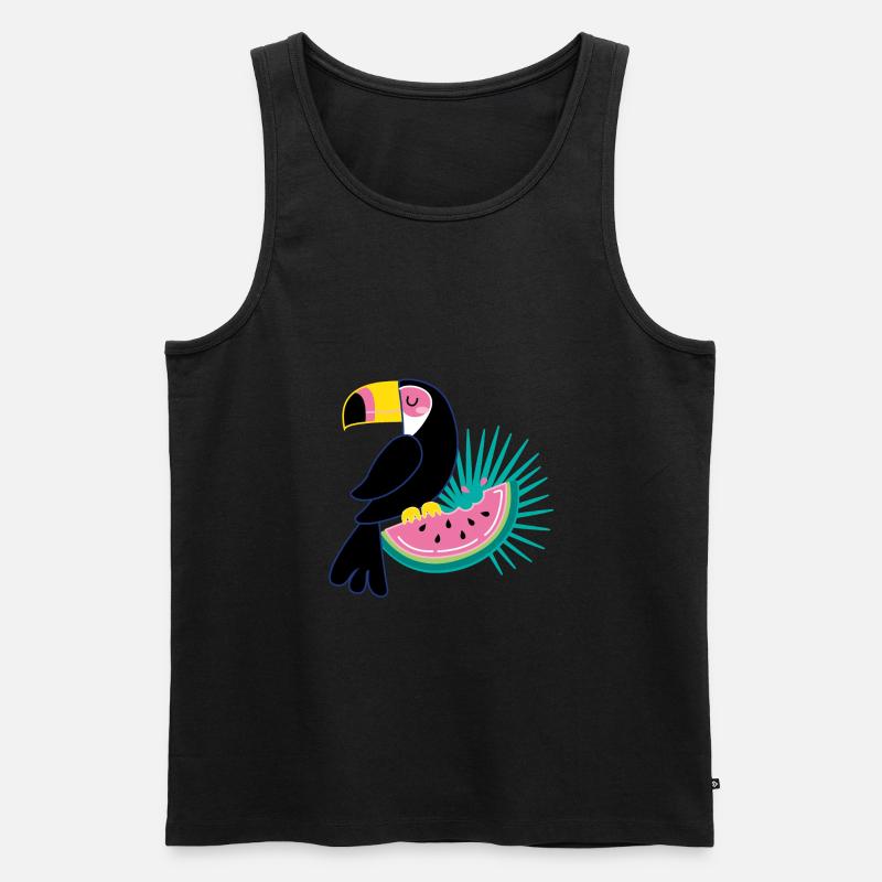 Tukan & Melone - Männer Premium Bio Tank Top - Schwarz