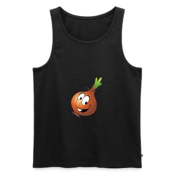 The funny onion - Men's Premium Organic Tank Top - black - Front - AI Model Male 178 light (178cm)