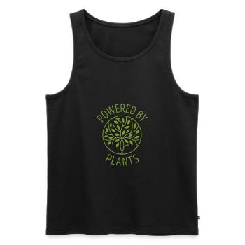 Powered by Plants Vegan Gift - Men's Premium Organic Tank Top - black - Front - AI Model Male 178 light (178cm)