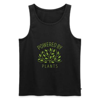 Powered by Plants Vegan Gift - Men's Premium Organic Tank Top - black - Front - AI Model Male 178 light (178cm)