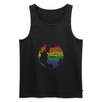 cadeau de fierté mondiale lgbt - Débardeur bio Premium Homme - noir - Devant - Michal (187cm)
