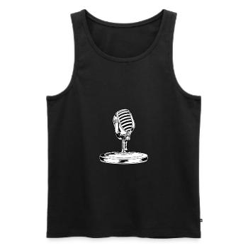 Microphone - Men's Premium Organic Tank Top - black - Front - AI Model Male 178 light (178cm)