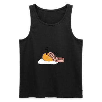 Fried egg - Men's Premium Organic Tank Top - black - Front - AI Model Male 178 light (178cm)