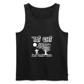Tai Chi Taiji Kampfkunst Meditation Geschenkidee - Männer Premium Bio Tank Top - Schwarz - Vorne - AI Model Male 178 light (178cm)
