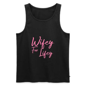 Wifey Pour Le Cadeau De La Vie - Débardeur bio Premium Homme - noir - Devant - AI Model Male 178 light (178cm)