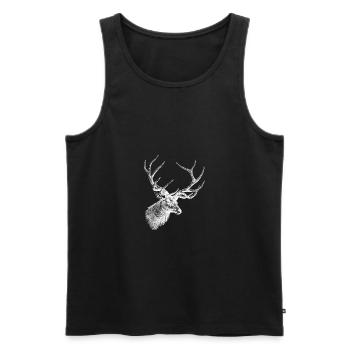 Deer - deer antler - Men's Premium Organic Tank Top - black - Front - AI Model Male 178 light (178cm)