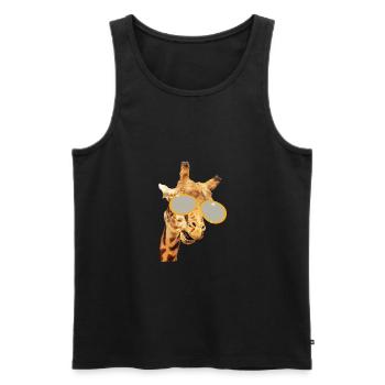 Giraffe - Männer Premium Bio Tank Top - Schwarz - Vorne - AI Model Male 178 light (178cm)
