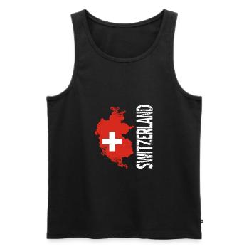 Schweiz - Männer Premium Bio Tank Top - Schwarz - Vorne - AI Model Male 178 light (178cm)