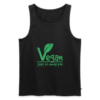 Vegan just to annoy you Geschenk - Männer Premium Bio Tank Top - Schwarz - Vorne - AI Model Male 178 light (178cm)