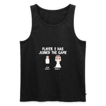 Player 2 Has joined the game Wedding Geschenk - Männer Premium Bio Tank Top - Schwarz - Vorne - AI Model Male 178 light (178cm)