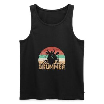 BATTEUR - Débardeur bio Premium Homme - noir - Devant - Michal (187cm)
