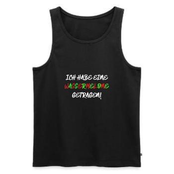 Ich habe eine Wassermelone getragen / I carried a - Männer Premium Bio Tank Top - Schwarz - Vorne - Michal (187cm)