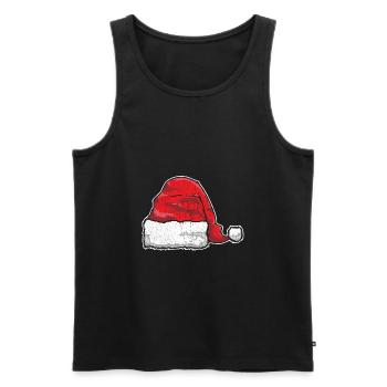 noël bonnet de Noël père noël - Débardeur bio Premium Homme - noir - Devant - Michal (187cm)