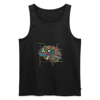 Sciences Physiciens Mathématiciens - Débardeur bio Premium Homme - noir - Devant - AI Model Male 178 light (178cm)