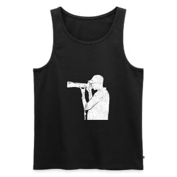Photographer (Silhouette) - Men's Premium Organic Tank Top - black - Front - AI Model Male 178 light (178cm)