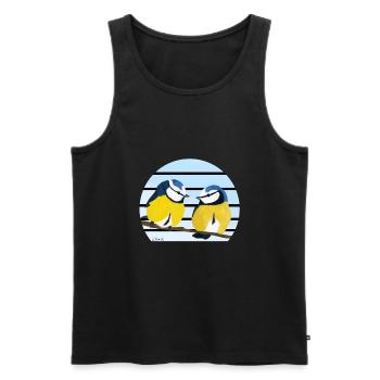 jz.birds blue tit bird design - Men's Premium Organic Tank Top - black - Front - AI Model Male 178 light (178cm)
