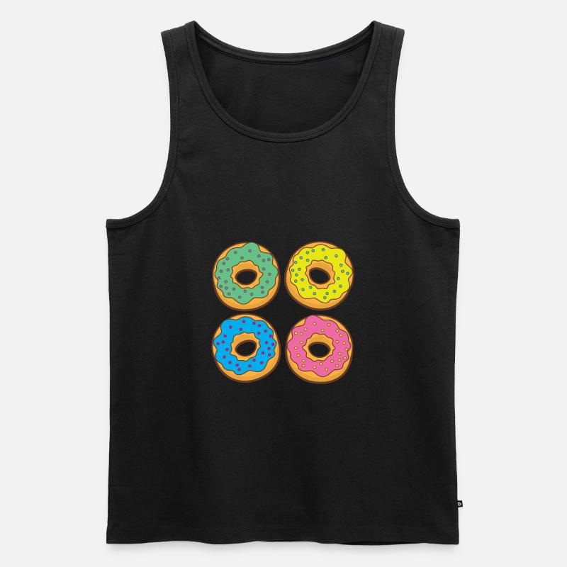 Vier Donuts Donuts - Männer Premium Bio Tank Top - Schwarz