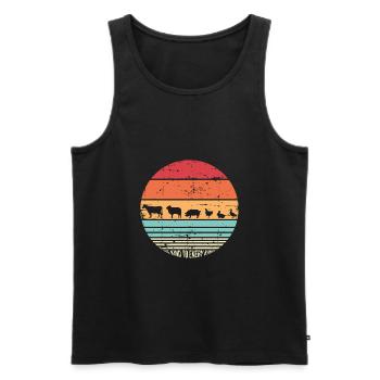 Vegan animal protection gift - Men's Premium Organic Tank Top - black - Front - Michal (187cm)