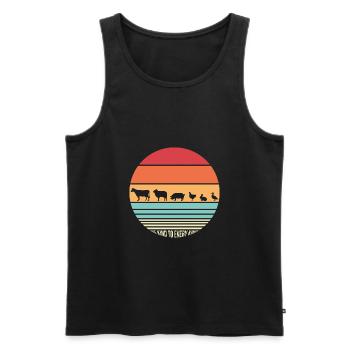 Vegan animal protection gift - Men's Premium Organic Tank Top - black - Front - Michal (187cm)