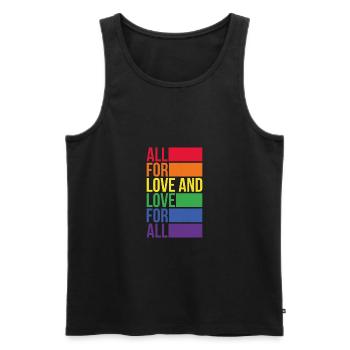 All for love and love for all gifts - Men's Premium Organic Tank Top - black - Front - AI Model Male 178 light (178cm)