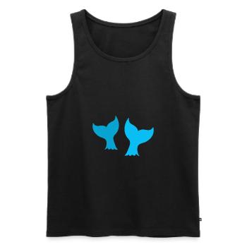 two whale dolphin or mermaid tails - Men's Premium Organic Tank Top - black - Front - AI Model Male 178 light (178cm)
