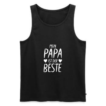 Papa ist der Beste Geschenk - Männer Premium Bio Tank Top - Schwarz - Vorne - Michal (187cm)