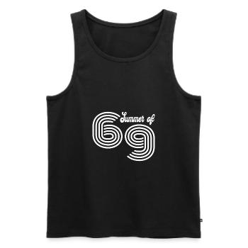 Summer of 69 vintage retro gift - Men's Premium Organic Tank Top - black - Front - Michal (187cm)