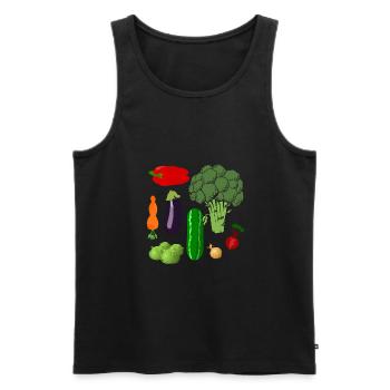 Gemüse - Männer Premium Bio Tank Top - Schwarz - Vorne - AI Model Male 178 light (178cm)