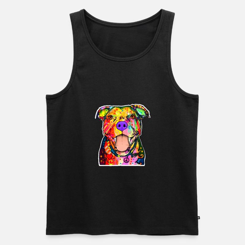 Pitbull - Männer Premium Bio Tank Top - Schwarz
