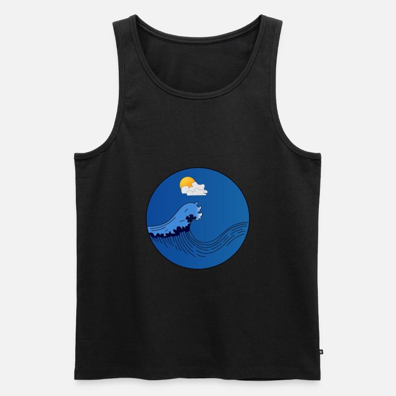 Welle - Männer Premium Bio Tank Top - Schwarz