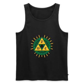 Triangle Emblem - Men's Premium Organic Tank Top - black - Front - AI Model Male 178 light (178cm)