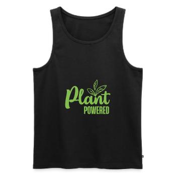 Plant Powered Vegan Gift - Men's Premium Organic Tank Top - black - Front - AI Model Male 178 light (178cm)