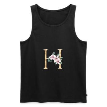 Alphabet H - Männer Premium Bio Tank Top - Schwarz - Vorne - AI Model Male 178 light (178cm)