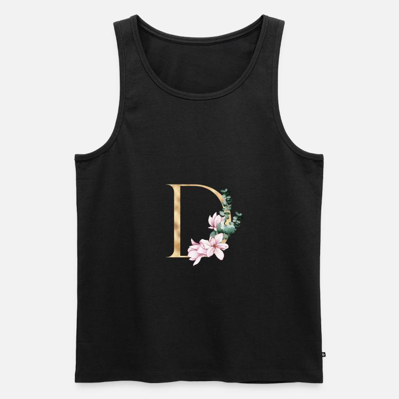 Alphabet D - Männer Premium Bio Tank Top - Schwarz