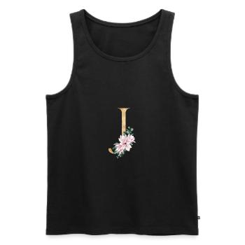 Alphabet J - Men's Premium Organic Tank Top - black - Front - Michal (187cm)