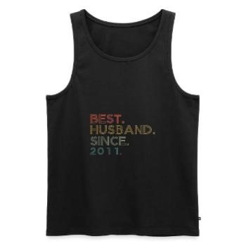 Best Husband since September 2011 Geschenk - Männer Premium Bio Tank Top - Schwarz - Vorne - AI Model Male 178 light (178cm)