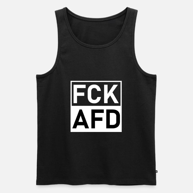 Fck Afd Fck Nzs - Männer Premium Bio Tank Top - Schwarz