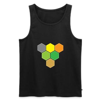 Hexagons gegen Sieg - Männer Premium Bio Tank Top - Schwarz - Vorne - AI Model Male 178 light (178cm)