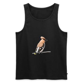 jz.birds waxwing bird design - Débardeur bio Premium Homme - noir - Devant - AI Model Male 178 light (178cm)