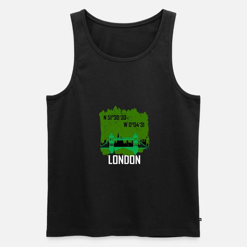 London Tower Bridge - Männer Premium Bio Tank Top - Schwarz